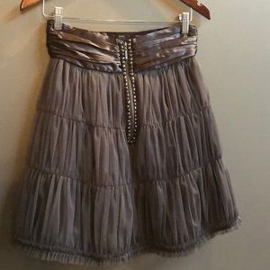 Grey Tulle Skirt with Studs